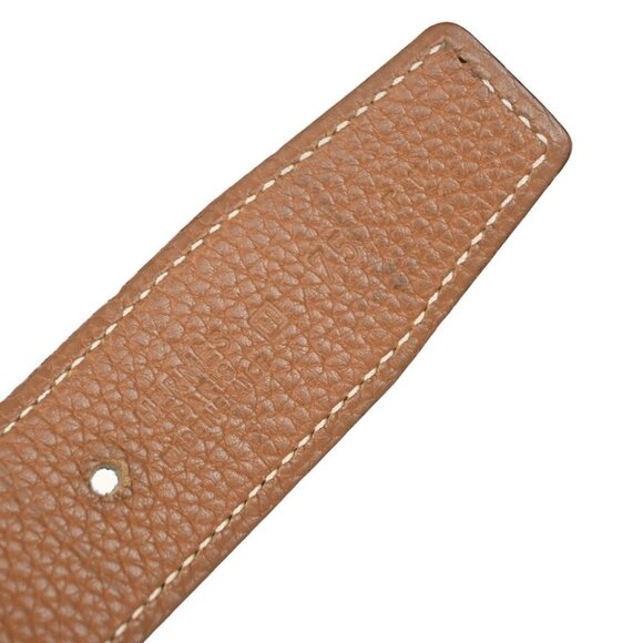 HERMES H Logo Constance Reversible Buckle Belt #75 Leather Black Silver 84RL373 - Picture 9 of 12